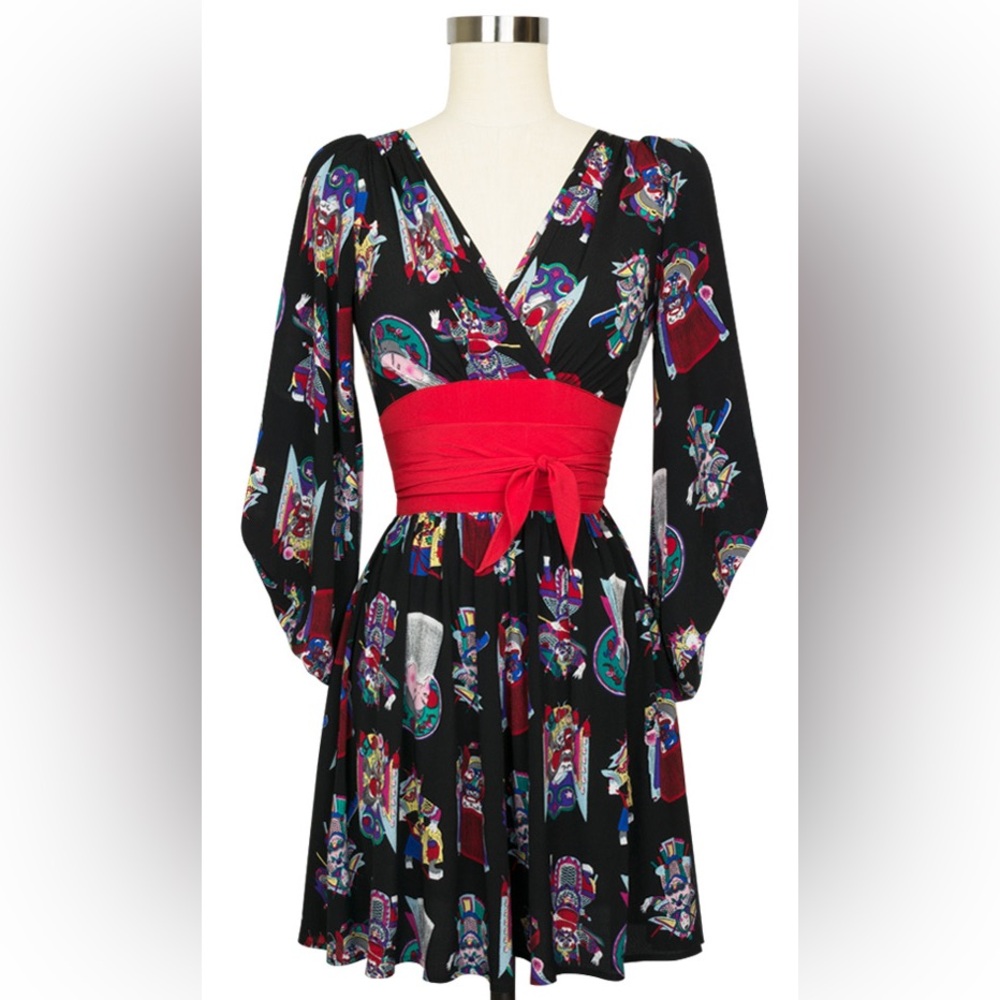 EUC Trashy Diva Amaya Dress, size 6 in Chinese Opera print